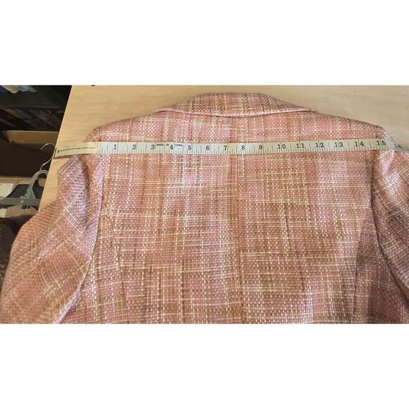 VTG Bill Blass Evening Separates sz 8 pink tweed silk ruffles - Picture 11 of 12